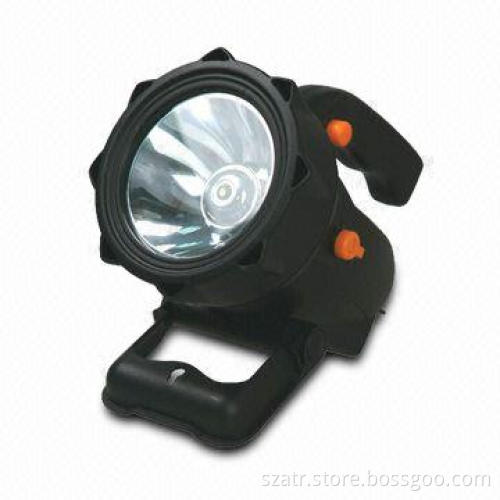 Handheld Spotlight with Multiple Angle Stand Positions and Secured Shoulder Strap
